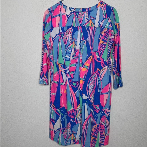 Lilly Pulitzer Ali Out to Sea Pink/Blue Multicolor Abstract Dress size small - Picture 2 of 6